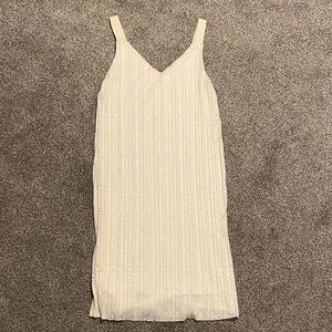 Anthropologie Meadow Rue Cream Textured Midi Dress